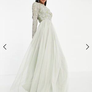 Anarkali beaded bodice maxi dress - like new